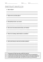 Vorschau - Arbeitsblätter - AB mit Fragen zum Thema "Kultur" + Lösungsblatt + Infografik - Deckblatt