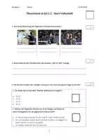Vorschau - Test - 1 Volleyball Theorietest Q11 Q12 Oberstufe - Deckblatt