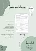 Vorschau - Arbeitsblätter - Conditional clauses 1 (Englische Bedingungssätze) - Deckblatt