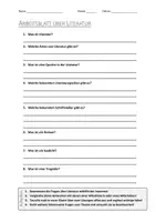 Vorschau - Arbeitsblätter - AB mit Fragen zum Thema "Literatur" + Lösungsblatt + Infografik - Deckblatt