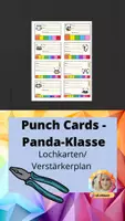 Vorschau - Fördermaterial/Inklusion - Verstärkersystem: Punch Cards/Lochkarten - Pandas - Deckblatt