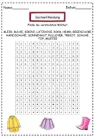 Vorschau - Arbeitsblätter - Kleidung - Suchsel - Seite 2