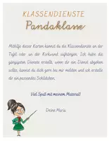 Vorschau - Poster - Klassendienste für die Pandaklasse - Seite 1