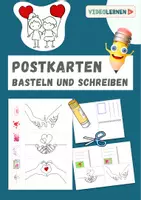 Vorschau - Mal- und Bastelvorlagen - Postkarten basteln und schreiben • Valentinstag • Geburtstag • einfach so - Deckblatt