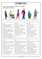 Vista previa - Hojas de trabajo - Describing People: Reading Comprehension (Inglés) - página 3