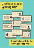 Vista previa - Tarjetas / Manipulativos - Describing People: speaking cards; 39 tarjetas de conversación (Inglés) - página 2