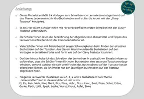 Vorschau - Unterrichtsreihen - Schreiben mit der Clevy Tastatur - Lebensmittel - Seite 1