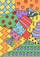 Vorschau - Mal- und Bastelvorlagen - Pop Art Karneval, Kunst Grundschule - Seite 3