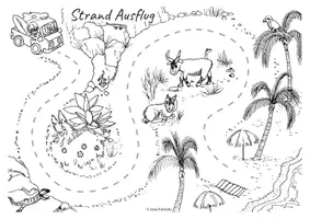 Vorschau - Arbeitsblätter - Grafomotorik - Motorik - Strand 🏝️ - Deckblatt
