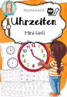 Vorschau - Arbeitsblätter - Uhrzeit Mathematik Miniheft | Die Uhr Grundschule Klasse 1-3 - Deckblatt