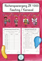 Vorschau - Arbeitsblätter - Rechenspaziergang ZR 1000 Fasching und Karneval - Deckblatt