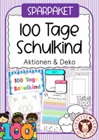 Vorschau - Unterrichtsreihen - 100 Tage Schulkind – Aktionen, Spiele & Deko (Materialpaket Klasse 1) - Deckblatt