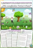 Vorschau - Arbeitsblätter - Lesespurgeschichte "Die magische Osterwiese" Level 4 - DaZ /Deutsch - Deckblatt