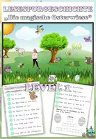 Vorschau - Arbeitsblätter - Lesespurgeschichte "Die magische Osterwiese" Level 1 - Leseanfänger DaZ / Deutsch - Deckblatt