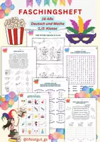 Vorschau - Unterrichtsreihen - MINI-HEFT FASCHING / KARNEVAL 1./2. Klasse Deutsch + Mathe - Deckblatt