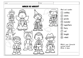 Vorschau - Arbeitsblätter - Arbeitsblätter/ worksheets Carnival dresses - Seite 1