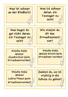 Vorschau - Bildkarten - Kärtchen / Erwachsen werden / Klasse 7, 8 - Seite 2