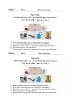 Vorschau - Arbeitsblätter - Speaking - invent a product - Deckblatt
