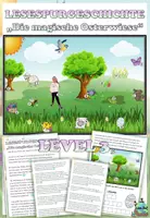 Vorschau - Arbeitsblätter - Lesespurgeschichte "Die magische Osterwiese" Level 3 DaZ / Deutsch - Deckblatt