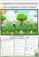 Vorschau - Arbeitsblätter - Lesespurgeschichte "Die magische Osterwiese" Level 2 DaZ / Deutsch - Deckblatt