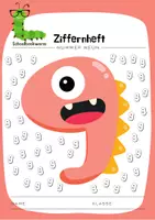 Vorschau - Arbeitsblätter - Materialpaket Ziffernhefte 0-9 🚀🔢📚 - Deckblatt