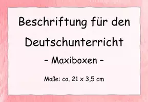 Vorschau - Mal- und Bastelvorlagen - Beschriftung Maxiboxen Ordnungssystem Deutsch und Sport - Seite 1