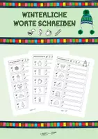 Vorschau - Arbeitsblätter - Winterliche Worte schreiben (1. Klasse: Strategie Silben schwingen) - Deckblatt