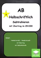Vorschau - Arbeitsblätter - Halbschriftliche Subtraktion mit Übertrag ZR1000 - Deckblatt