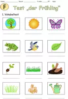 Vorschau - Klassenarbeiten - Test für fortgeschrittene Anfänger "der Frühling" DaZ - Deckblatt