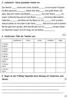 Vorschau - Klassenarbeiten - Test für fortgeschrittene Anfänger "der Frühling" DaZ - Seite 3