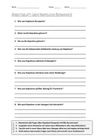 Vorschau - Arbeitsblätter - AB mit Fragen zum Thema "Napoleon Bonaparte" + Lösungsblatt + Mindmap + Infografik - Deckblatt