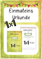 Vorschau - Anderer Materialtyp - Einmaleins-Urkunde - Deckblatt
