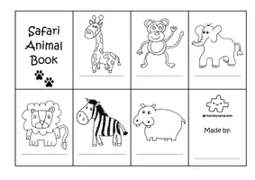 Vista previa - Manualidades / Dibujos para colorear - Safari Animal Book - página 3