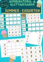 Vorschau - Arbeitsblätter - Klettaufgaben: Kombinatorik mit Eissorten - Deckblatt