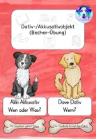 Vorschau - Stationenlernen - Dativ- und Akkusativobjekt (Becher-Übung) - Deckblatt
