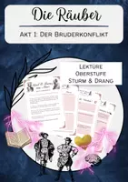 Vorschau - Stundenentwürfe - Die Räuber Akt 1: Bruderkonflikt - Stationsarbeit möglich! - Deckblatt