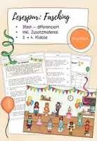 Vorschau - Arbeitsblätter - Lesespur / Lesespaziergang: Fasching I 3 + 4 Klasse #silvesterknaller23 - Deckblatt