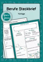 Vorschau - Arbeitsblätter - Berufe Steckbrief (Steckbrief Vorlage für Berufe) - Deckblatt