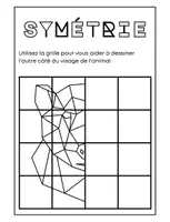Aperçu - Feuilles d'exercices - Symétrie Animaux Géométriques +21 fiches d'activités - Page 1