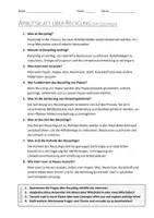 Vorschau - Arbeitsblätter - AB mit Fragen zum Thema "Recycling" + Lösungsblatt + Mindmap + Infografik - Seite 3
