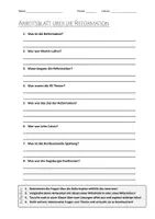 Vorschau - Arbeitsblätter - AB mit Fragen zum Thema "Reformation" + Lösungsblatt + Infografik - Deckblatt