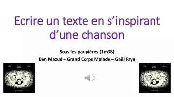 Aperçu - Cartes / Images - Ecrire un texte en s'inspirant d'une chanson - Page 1