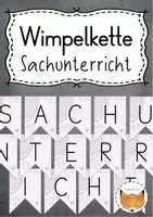 Vorschau - Anderer Materialtyp - Wimpelkette Sachunterricht - Deckblatt