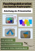 Vorschau - Mal- und Bastelvorlagen - Faschingsdeko: Rosetten falten - Deckblatt