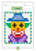 Vorschau - Arbeitsblätter - Karneval - Fasching - Symmetrie: Clown um die Symmetrieachse spiegeln - Seite 2
