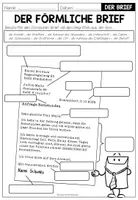 Vorschau - Arbeitsblätter - BRIEFE - Der Aufbau / Die Bestandteile eines förmlichen Briefs (Arbeitsblatt) - Seite 1