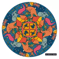 Vorschau - Mal- und Bastelvorlagen - Australia Mandala: Kopiervorlage zum Ausmalen - Seite 1