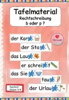 Vorschau - Präsentationen/Tafelbilder - Tafelmaterial Rechtschreibung b oder p ? (Wort-Bild-Karten) - Deckblatt