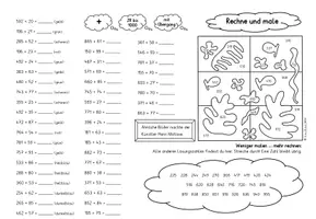 Vorschau - Arbeitsblätter - Rechenmalblatt "Henri Matisse", Freebie "Künstler“ Klasse 3 - Seite 2