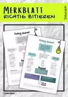 Vorschau - Merkblätter - Merkblatt: Richtig zitieren! - Deckblatt